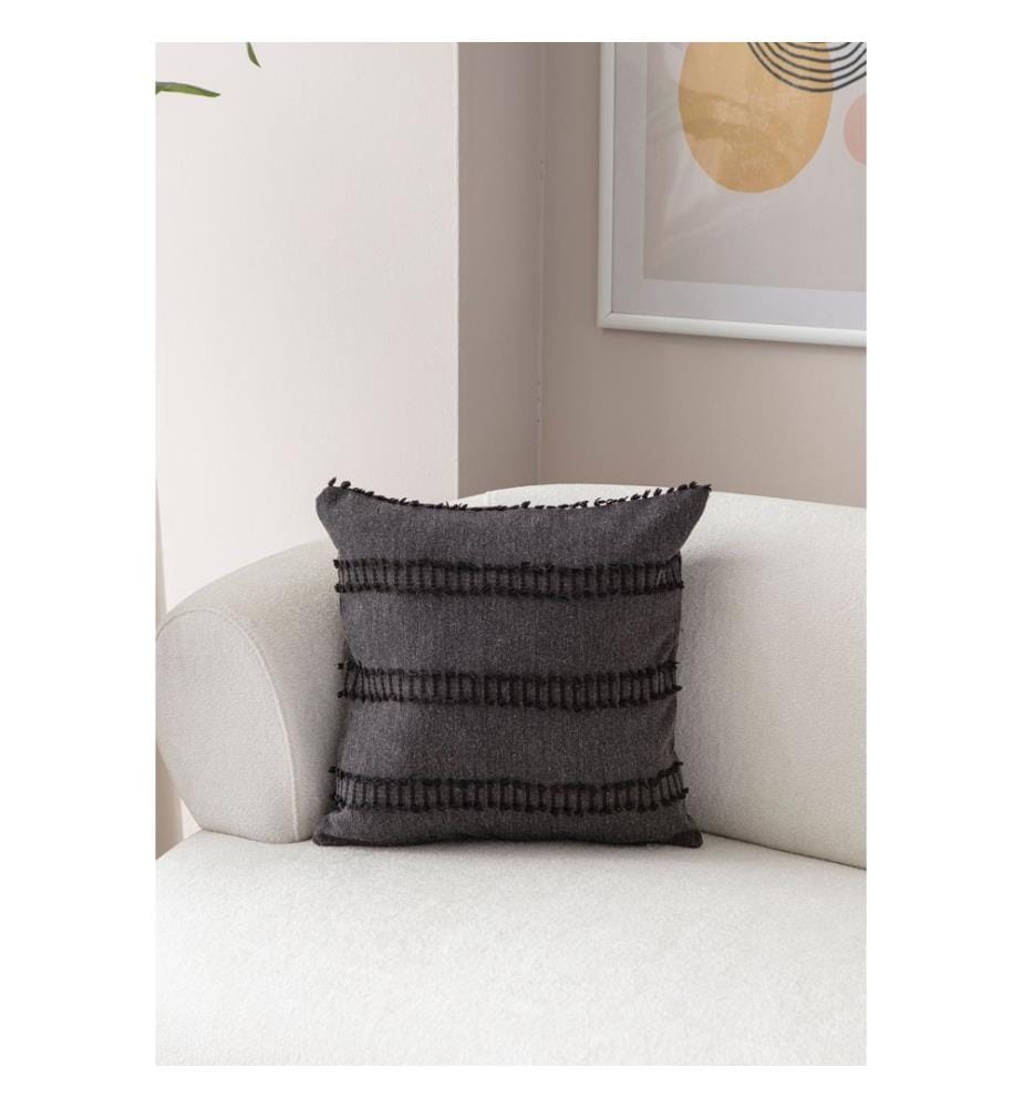 Housse de coussin, noir, tissu : 100 % POLYESTER