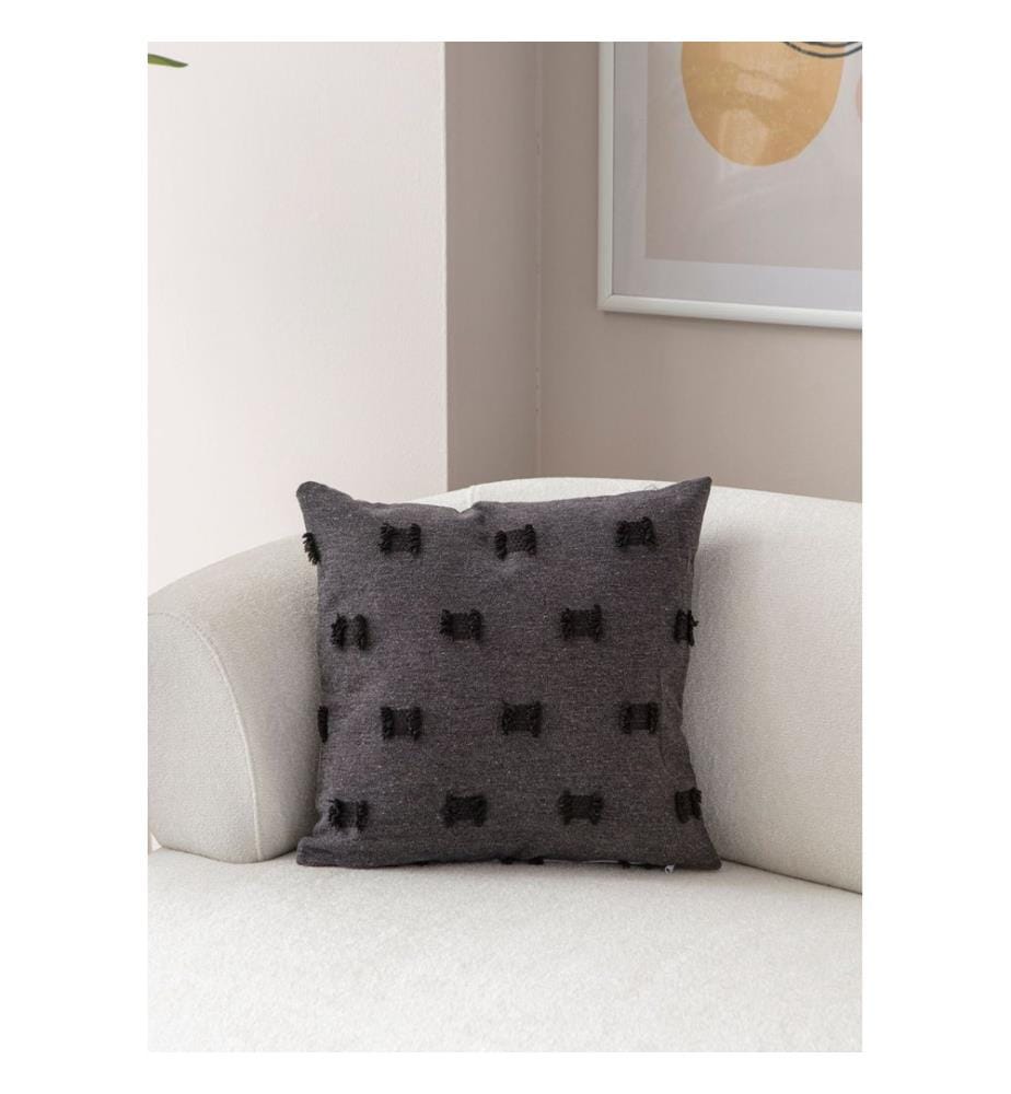 Housse de coussin, noir, tissu : 100 % POLYESTER