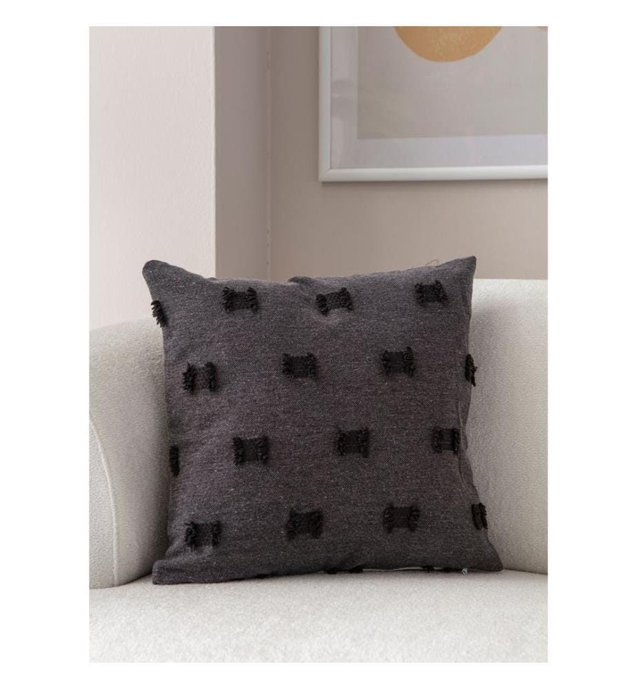 Housse de coussin, noir, tissu : 100 % POLYESTER