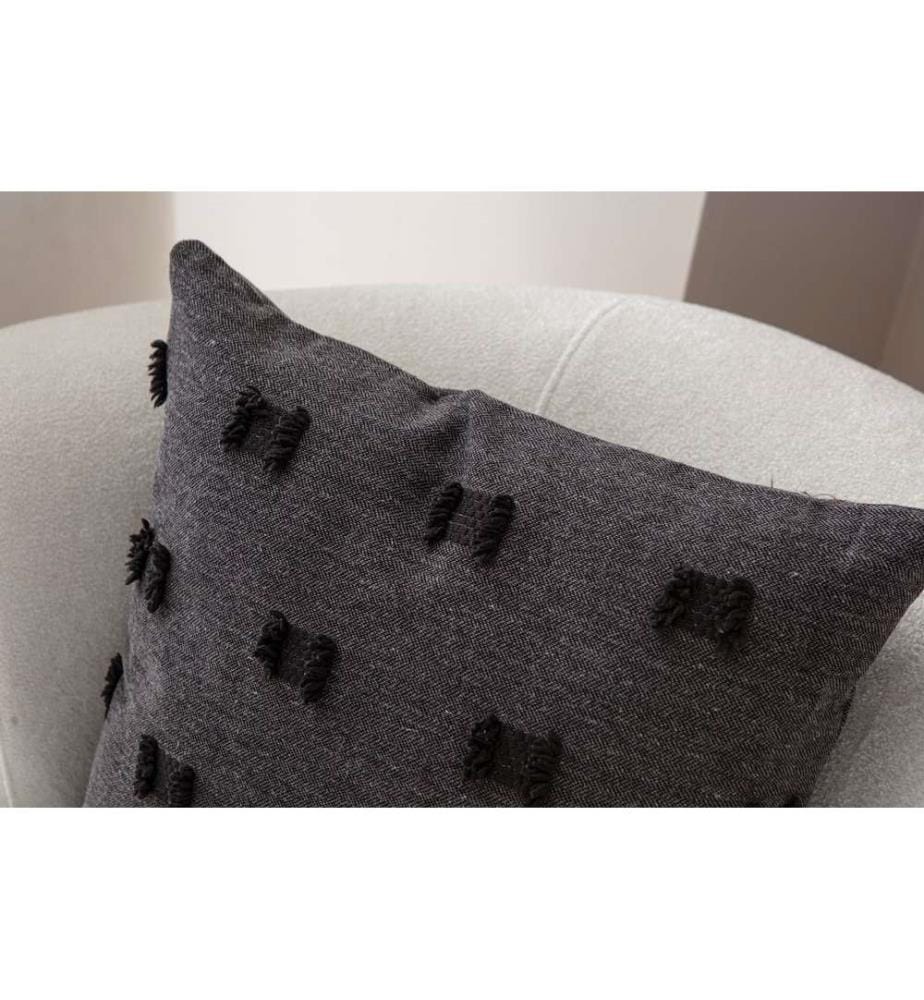Housse de coussin, noir, tissu : 100 % POLYESTER
