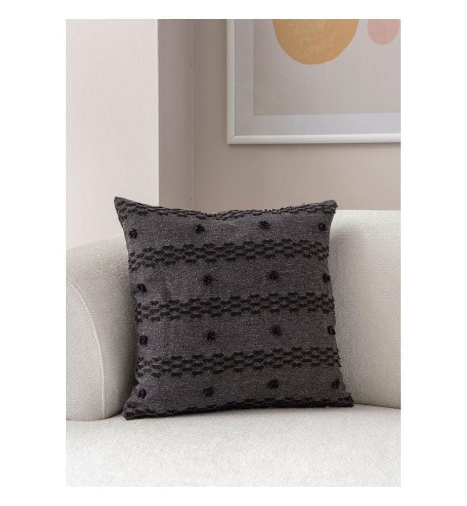 Housse de coussin, noir, tissu : 100 % POLYESTER