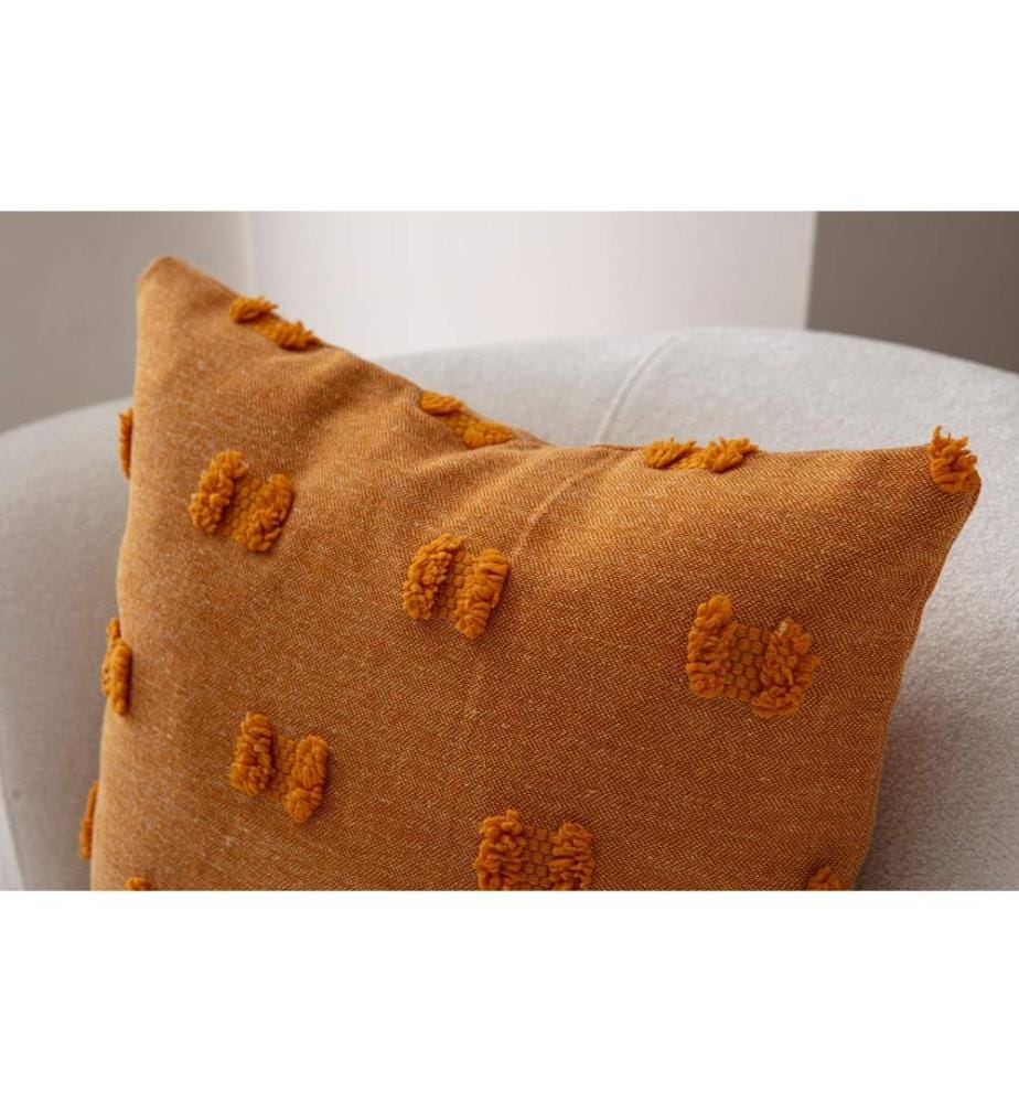 Housse de coussin, orange, tissu : 100 % POLYESTER