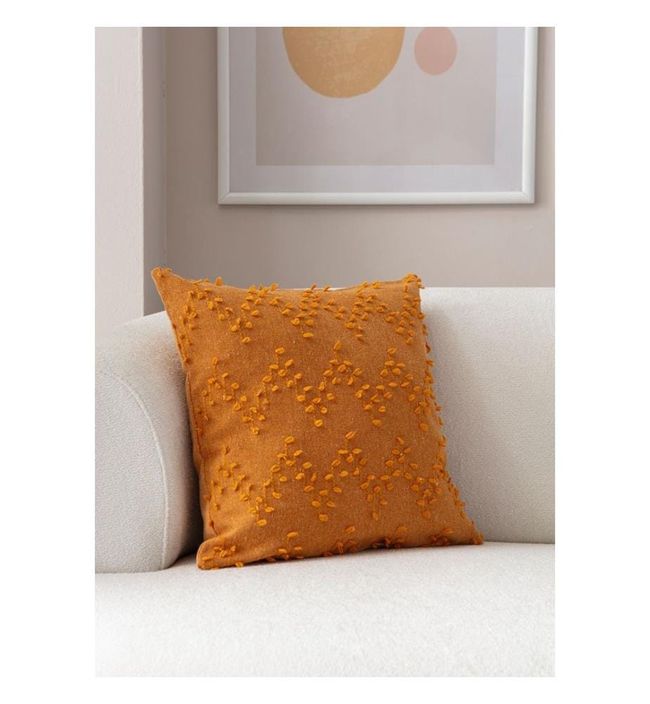 Housse de coussin, orange, tissu : 100 % POLYESTER