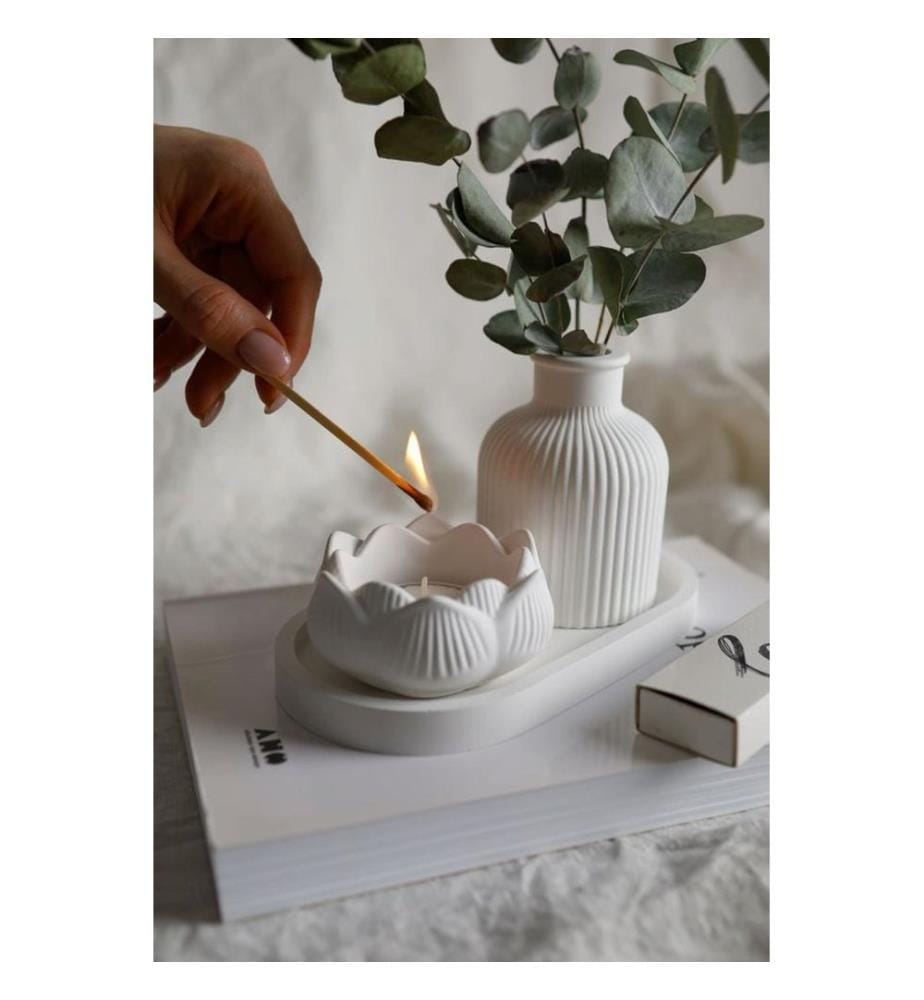 Ensemble de 3 bougies, 100 % cire de paraffine, blanches