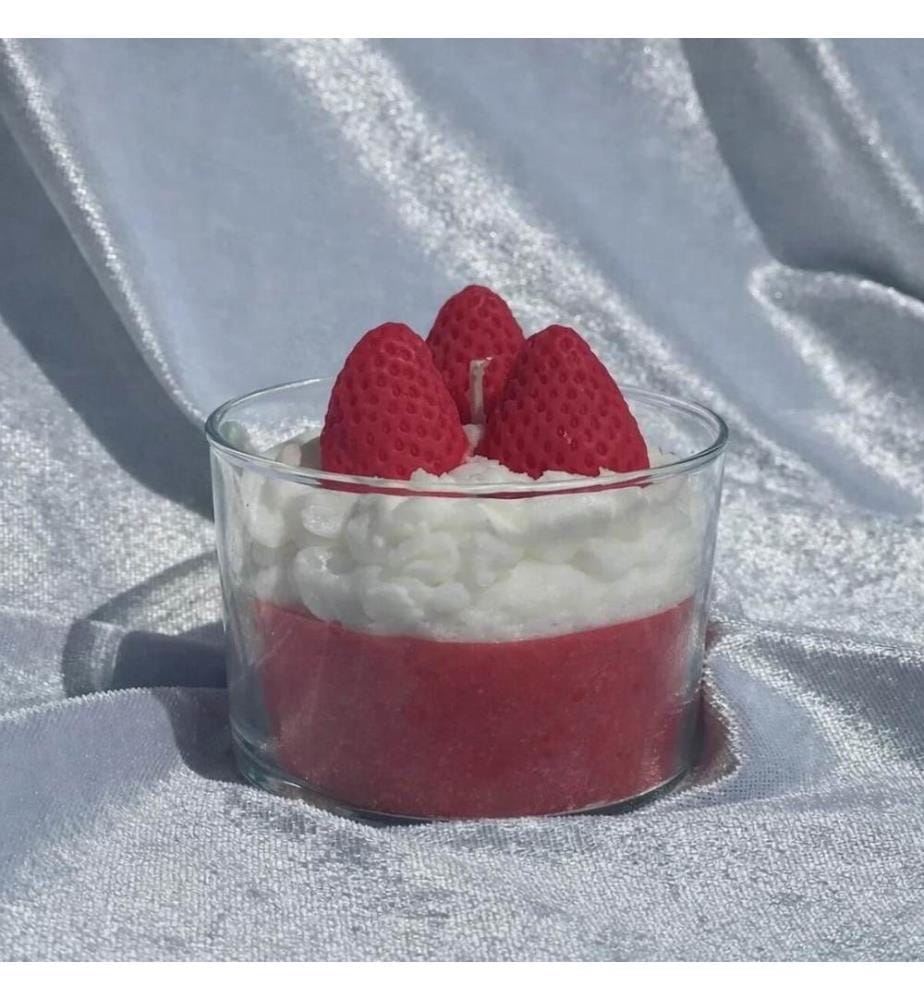 Bougie, 100 % VERRE, Rouge, Blanche