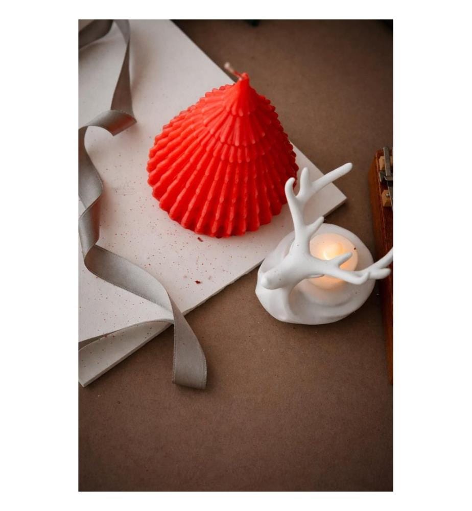 Ensemble de bougies, 2 pièces, 100 % bioplastique, rouge et blanc