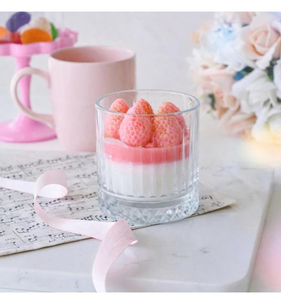 Kerze, 100 % Glas, Rosa