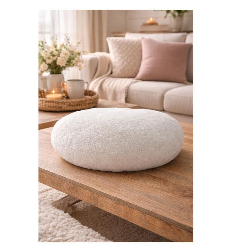 Dekoratives Kissen, 80 % recyceltes Polyester / 20 % Polyester, Beige