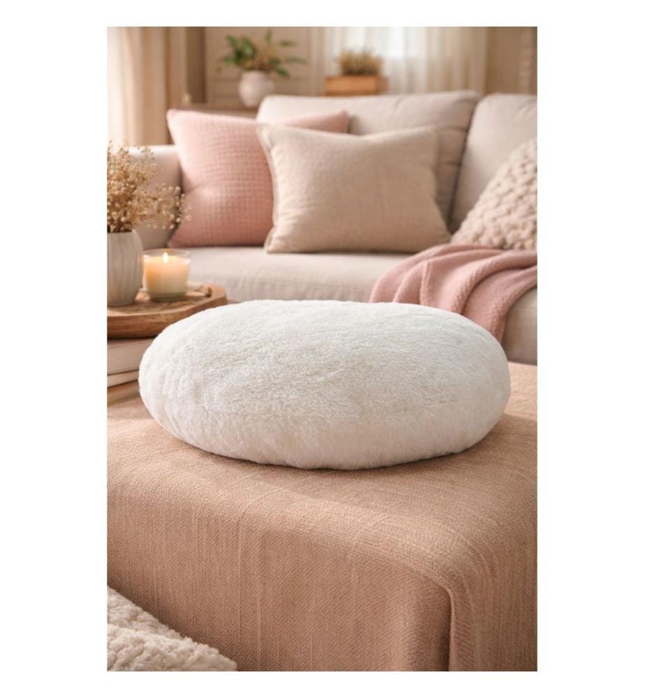 Dekoratives Kissen, 80 % recyceltes Polyester / 20 % Polyester, Beige