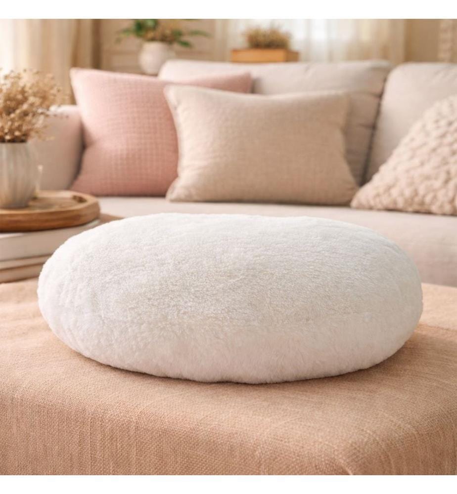 Dekoratives Kissen, 80 % recyceltes Polyester / 20 % Polyester, Beige