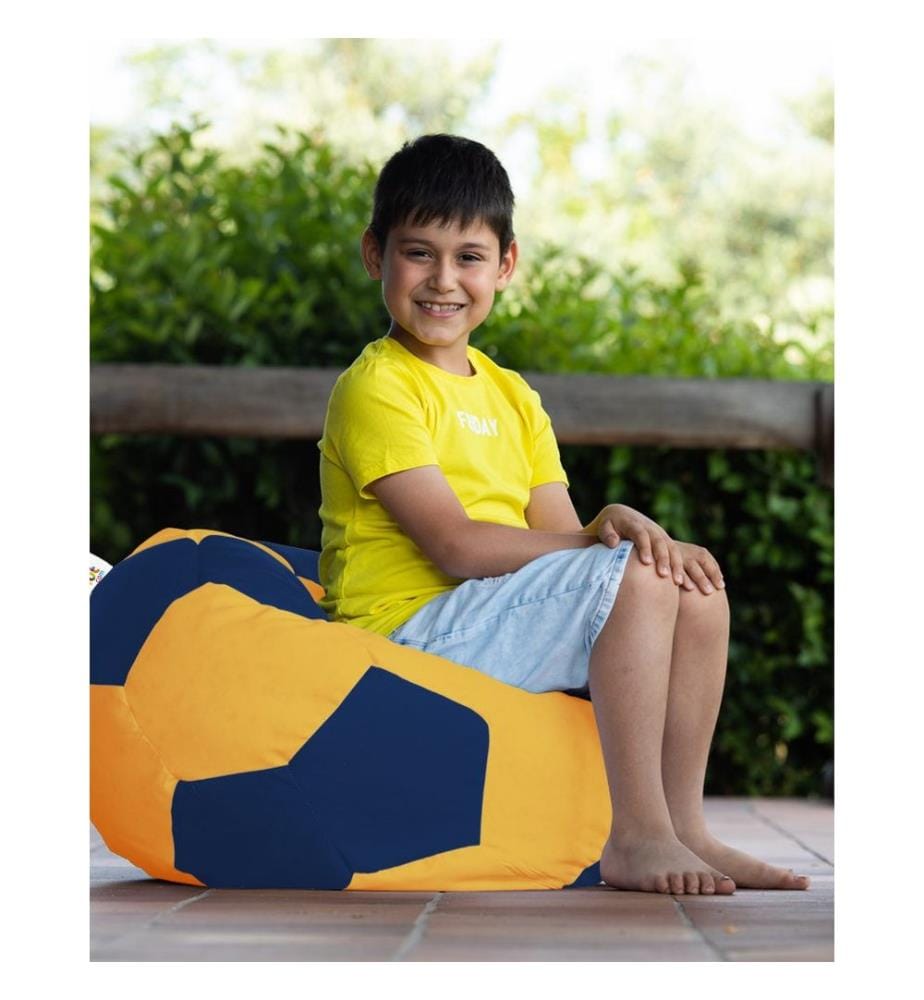 Garden Bean Bag, YellowDark Blue, High Density Recycled Styrofoam, Polyester Fabric