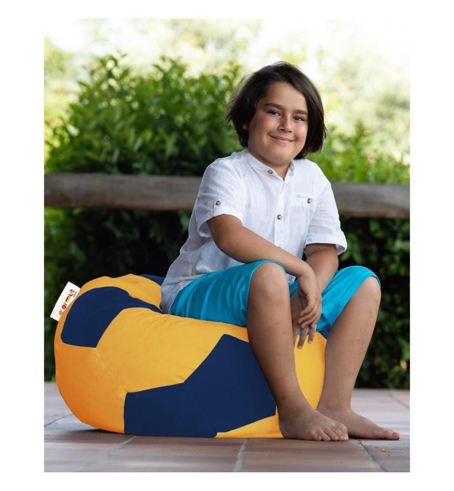 Garden Bean Bag, YellowDark Blue, High Density Recycled Styrofoam, Polyester Fabric
