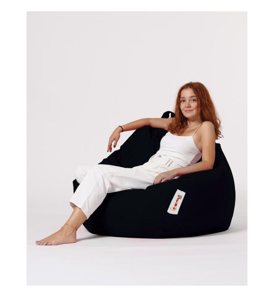 Garden Bean Bag, Black, High Density Recycled Styrofoam, Polyester Fabric