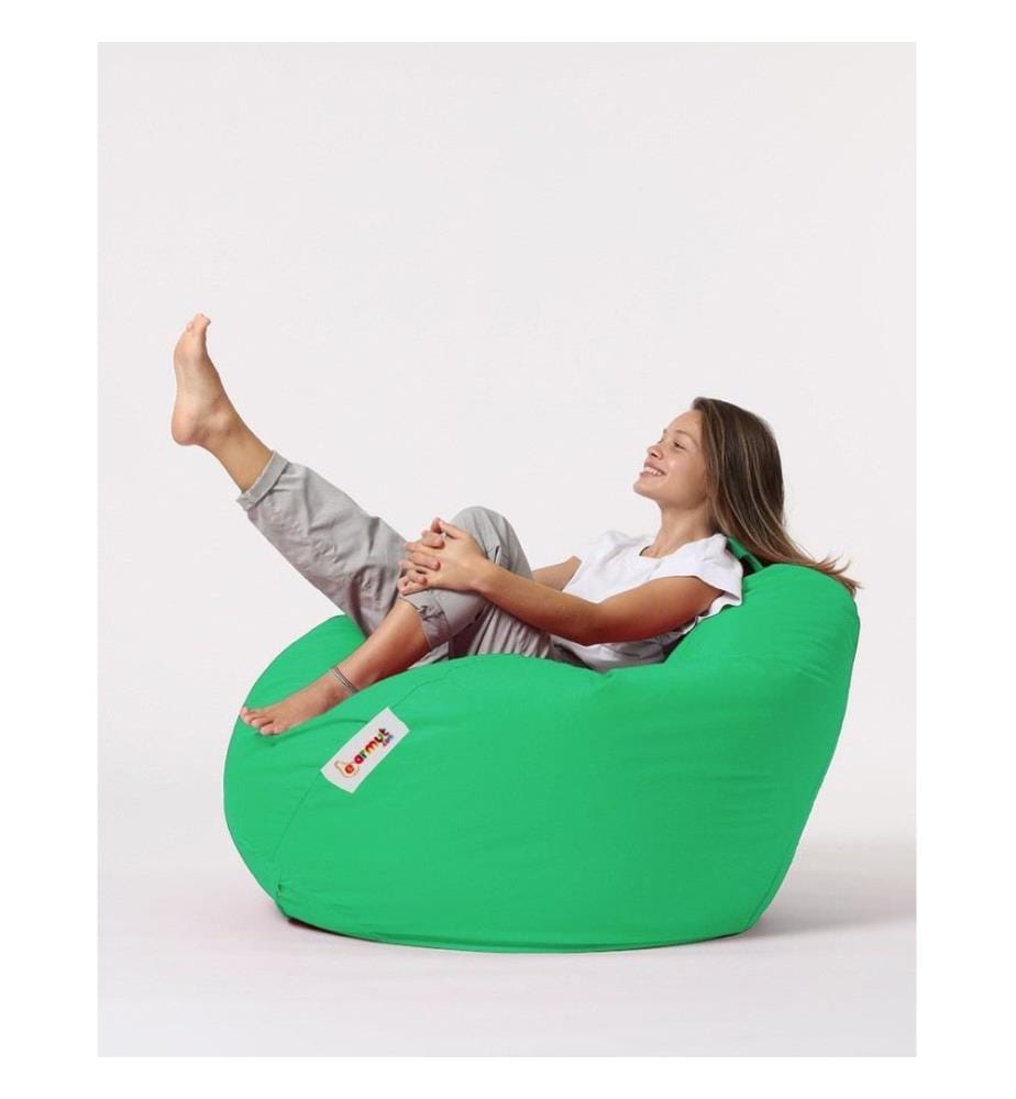 Garden Bean Bag, Green, High Density Recycled Styrofoam, Polyester Fabric