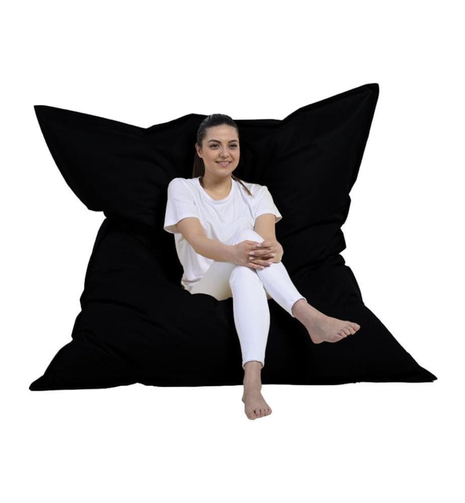 Garden Bean Bag, Black, High Density Recycled Styrofoam, Polyester Fabric