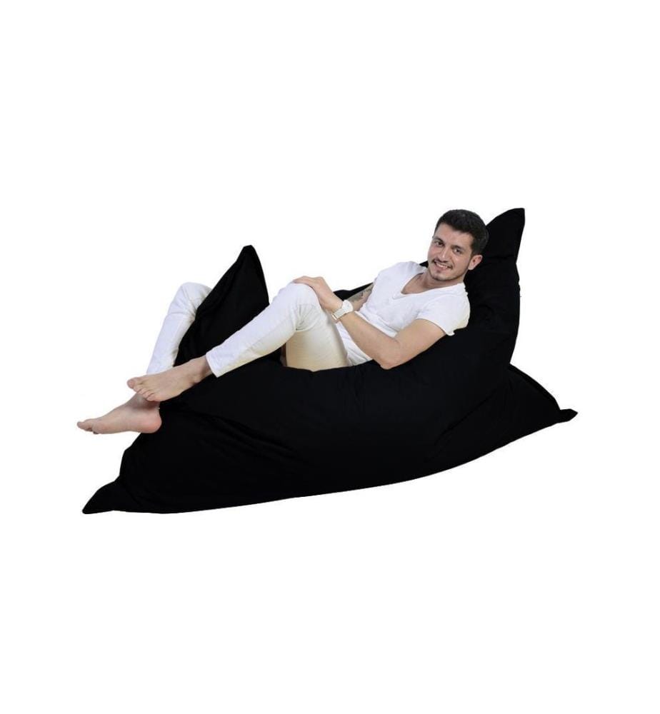 Garden Bean Bag, Black, High Density Recycled Styrofoam, Polyester Fabric