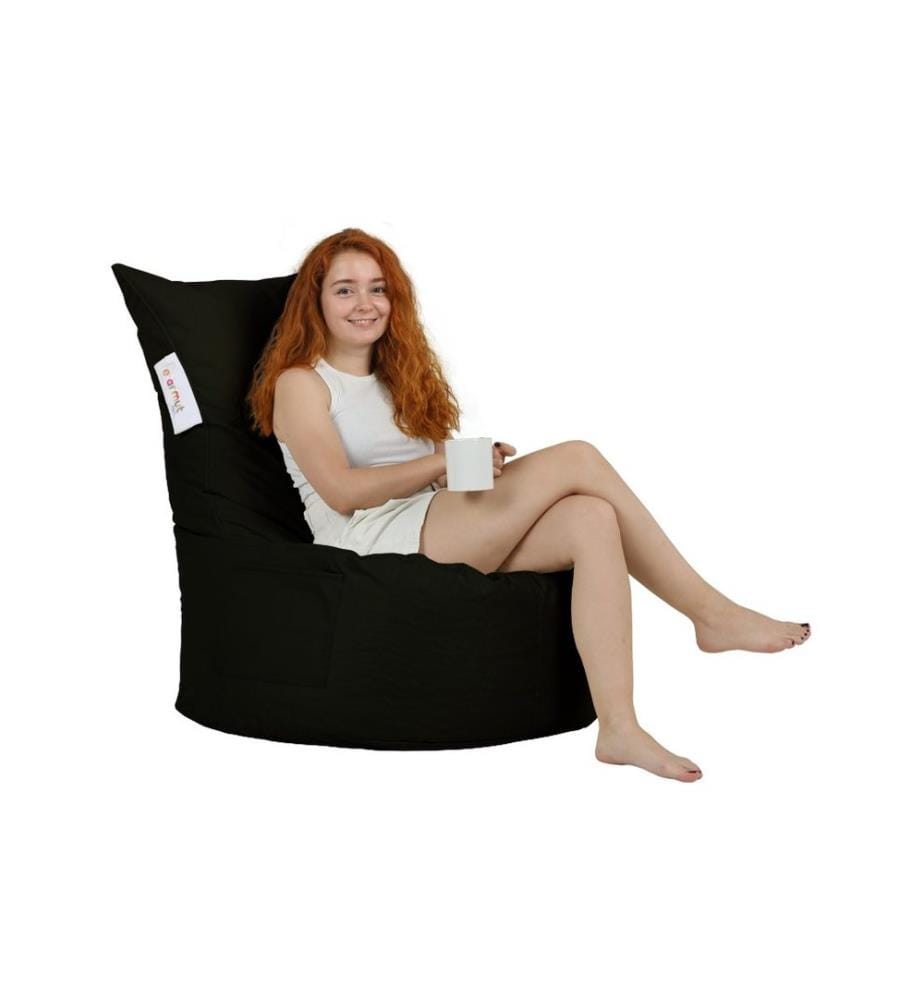Garten Sitzsack, Schwarz, 100% High Density Recycled Styrofoam, Stoff: 100% Polyester
