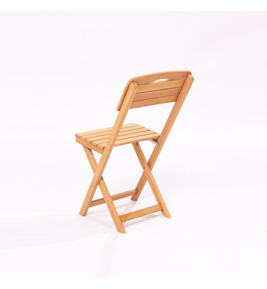 Gartentisch & Stühle Set, 3 Stück, Braun, Buchenholz