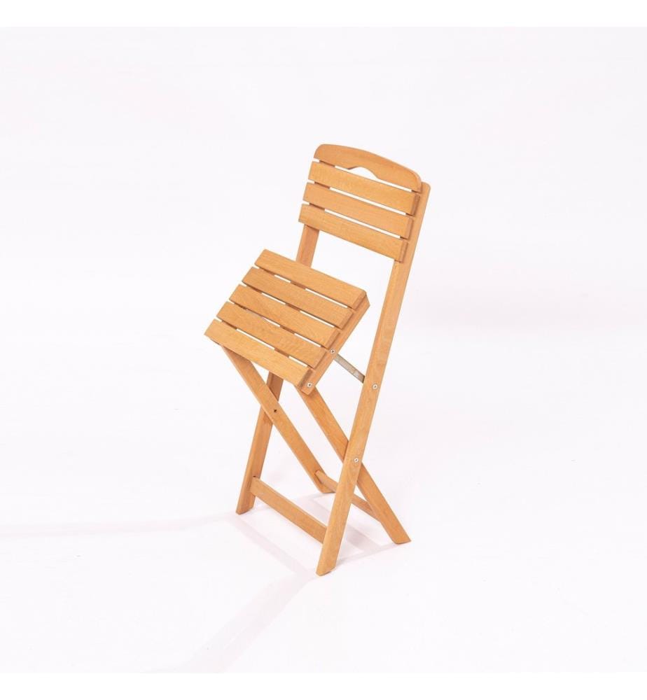 Gartentisch & Stühle Set, 3 Stück, Braun, Buchenholz