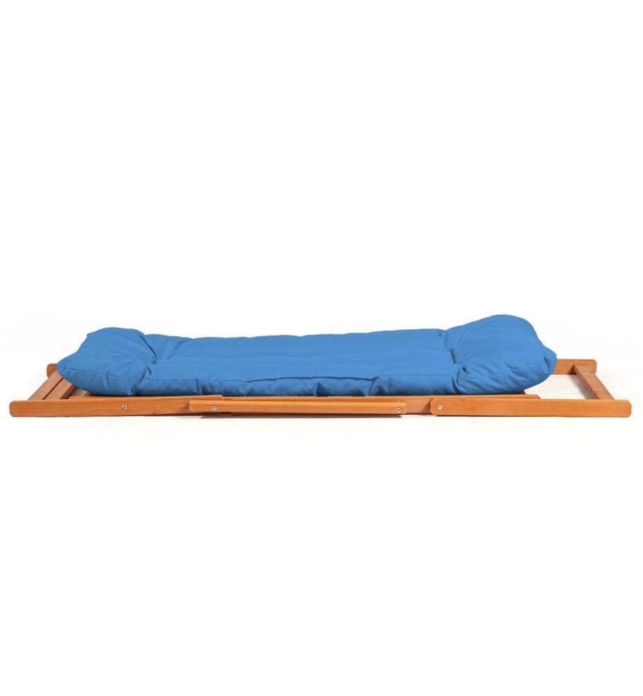 Ensemble table et chaises de jardin , 3 pièces, bleu, naturel, hêtre