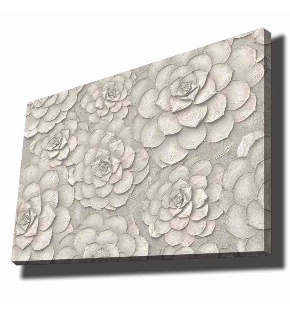 Dekoratives Leinwandgemälde, Beige, Leinwand, Kiefernholzrahmen