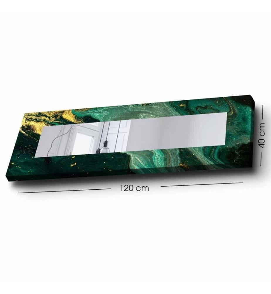 Specchio decorativo, verde chiaro, verde scuro, oro, specchio