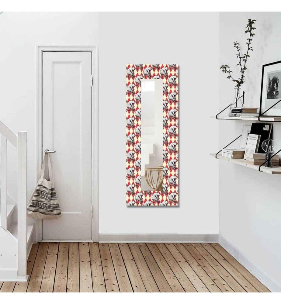 Dekorativer Spiegel, Multicolor, Leinwand auf Mdf