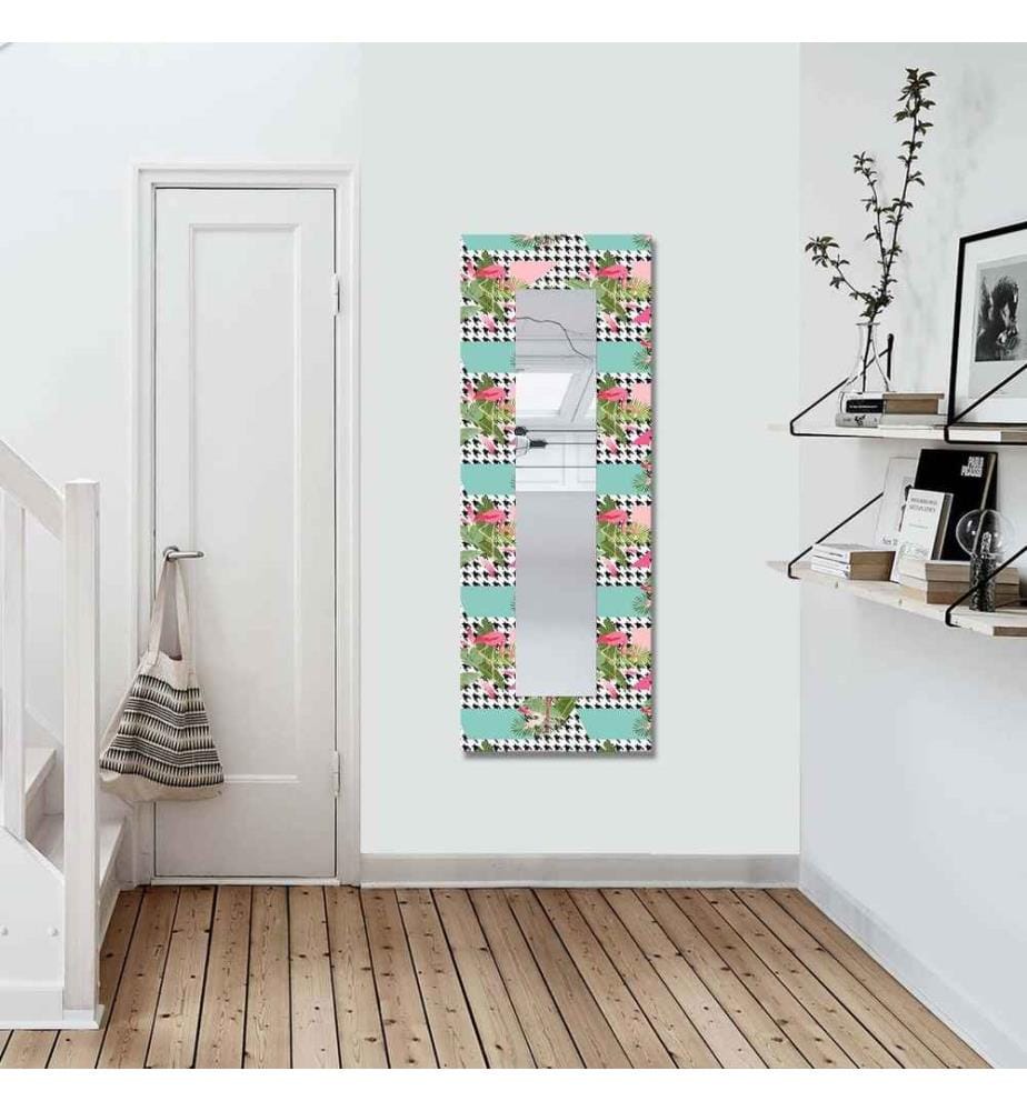 Dekorativer Spiegel, Multicolor, Leinwand auf Mdf