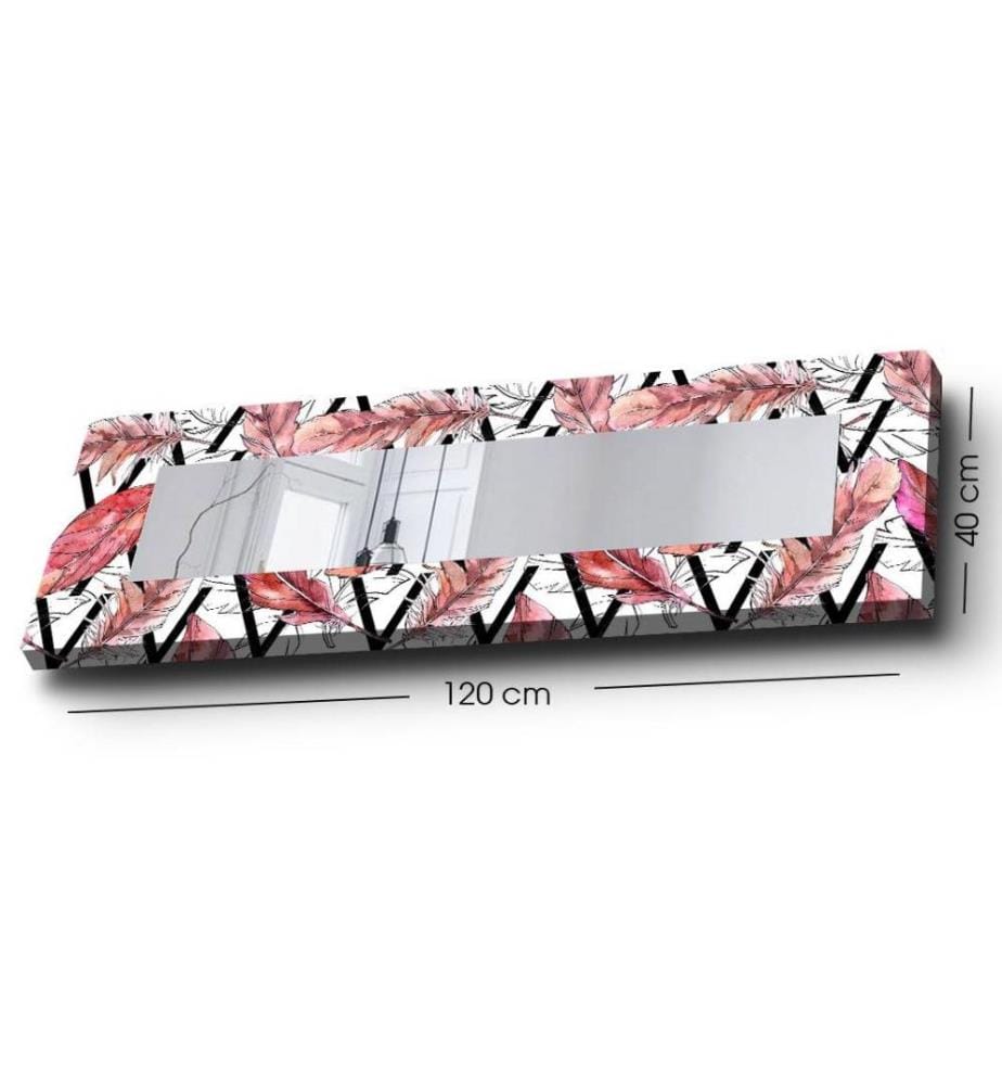Dekorativer Spiegel, Multicolor, Leinwand auf Mdf