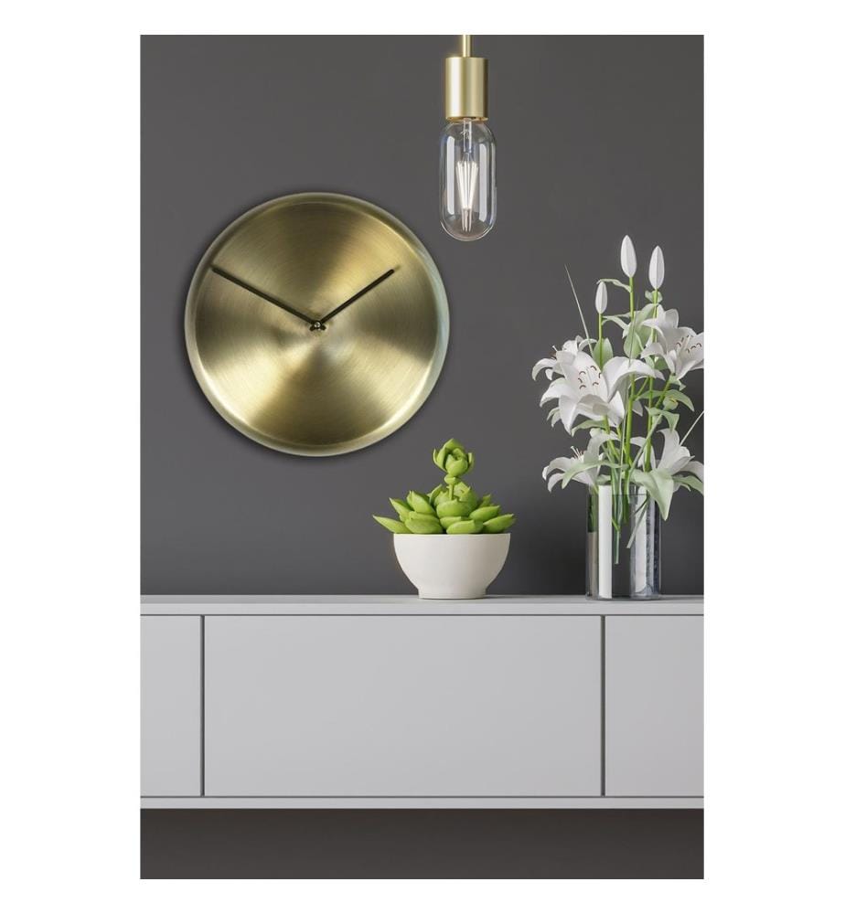 Decorative Metal Wall Clock, Khaki, 100% ALUMINIUM