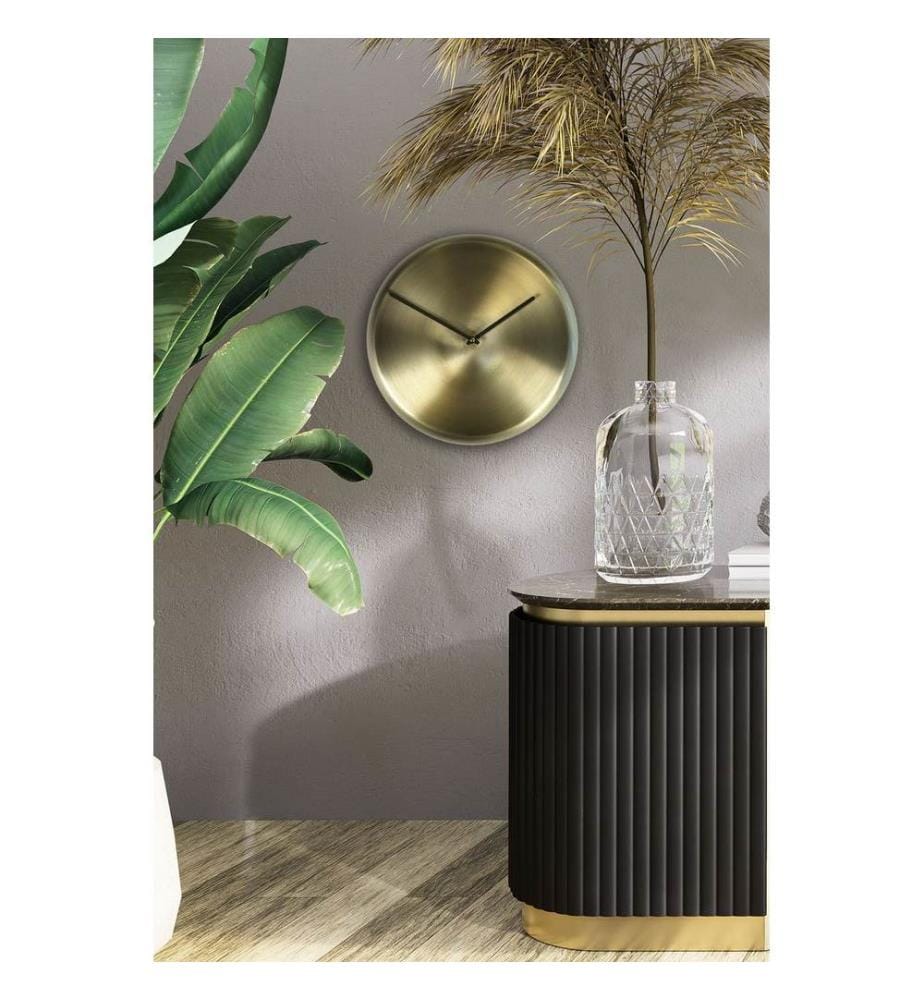 Decorative Metal Wall Clock, Khaki, 100% ALUMINIUM