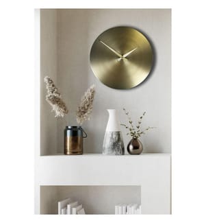 Horloge murale décorative en métal, or, 100 % aluminium