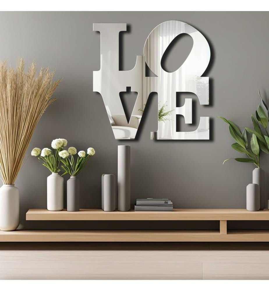 Decorative Mirror, Silver, Top: 100% PLEXIGLASS