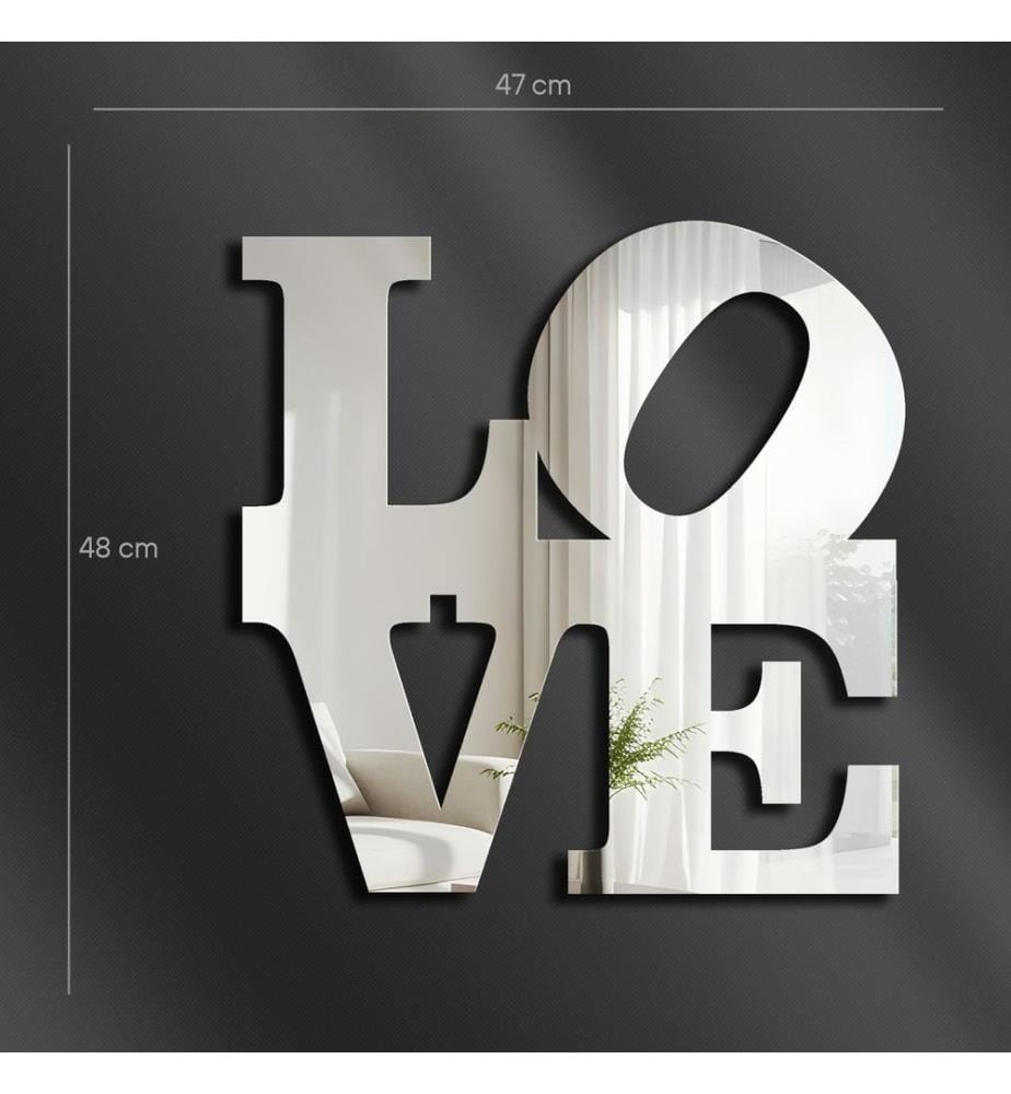 Decorative Mirror, Silver, Top: 100% PLEXIGLASS