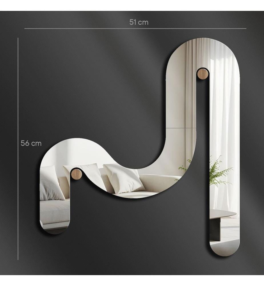 Decorative Mirror, Silver, Top: 100% PLEXIGLASS