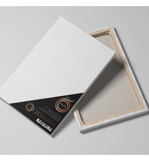 Tela bianca, 100% cotone, cornice in legno di pino