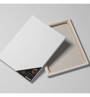 Tela bianca, 100% cotone, cornice in legno di pino