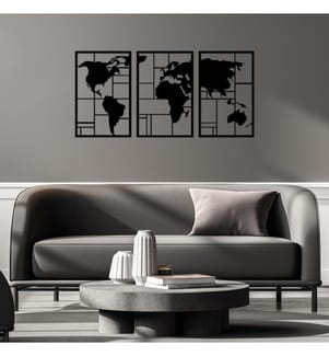 Accessoire mural décoratif en métal, noir, 100 % métal