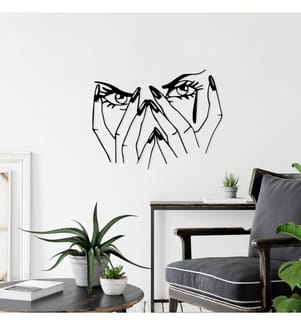 Accessoire mural décoratif en métal, noir, 100 % métal