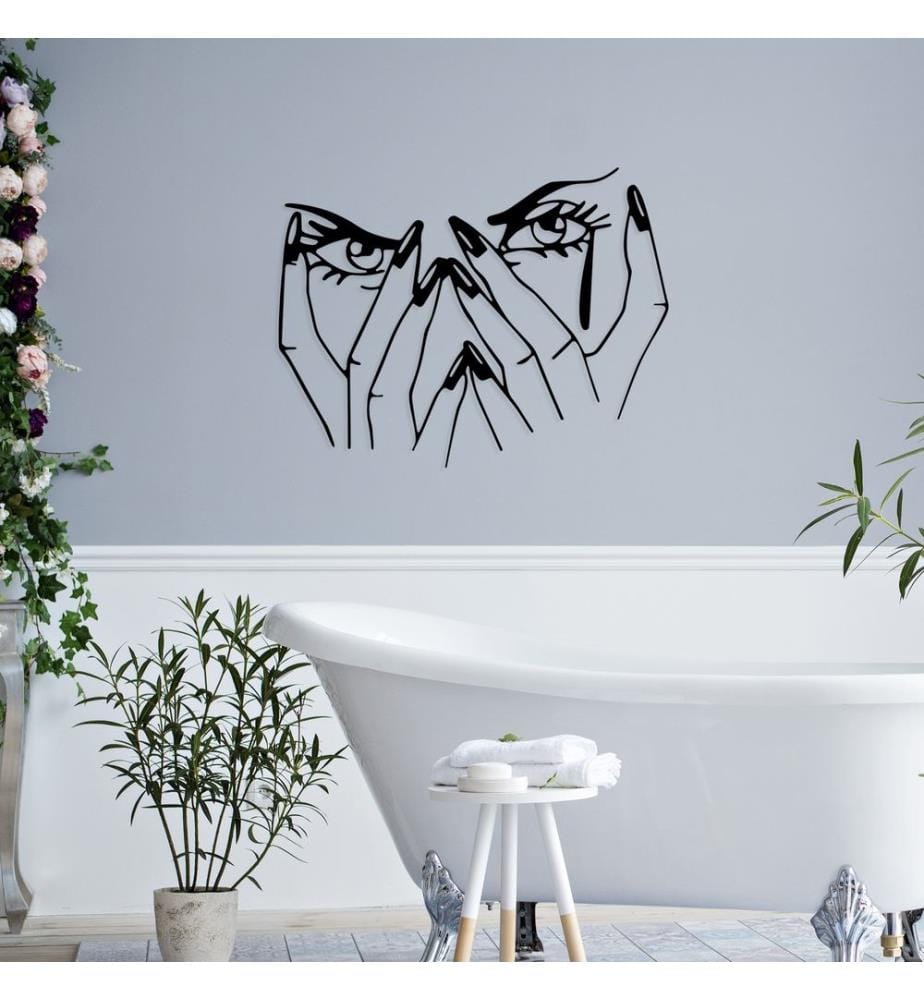 Accessoire mural décoratif en métal, noir, 100 % métal