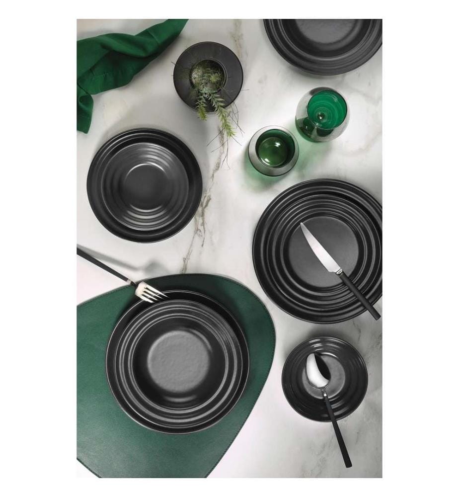 Besteck-Set, 18-teilig, Anthrazit-Silber, Edelstahl