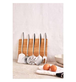 Set de cuisine, 5 pièces, argent, acier inoxydable