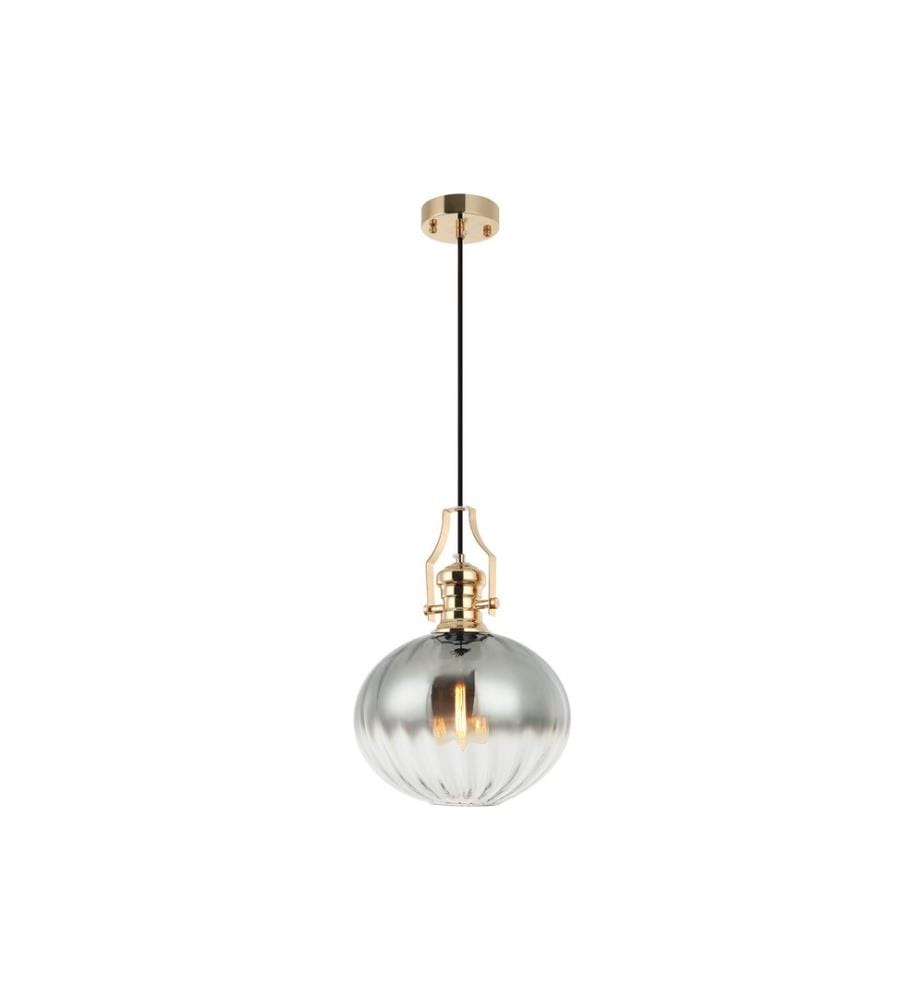 Kronleuchter, Gold, Metallkörper, Glaskappen