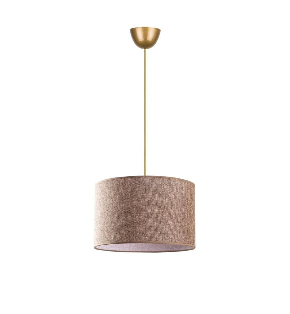 Kronleuchter, Beige, Metallgehäuse, Baumwollkappe