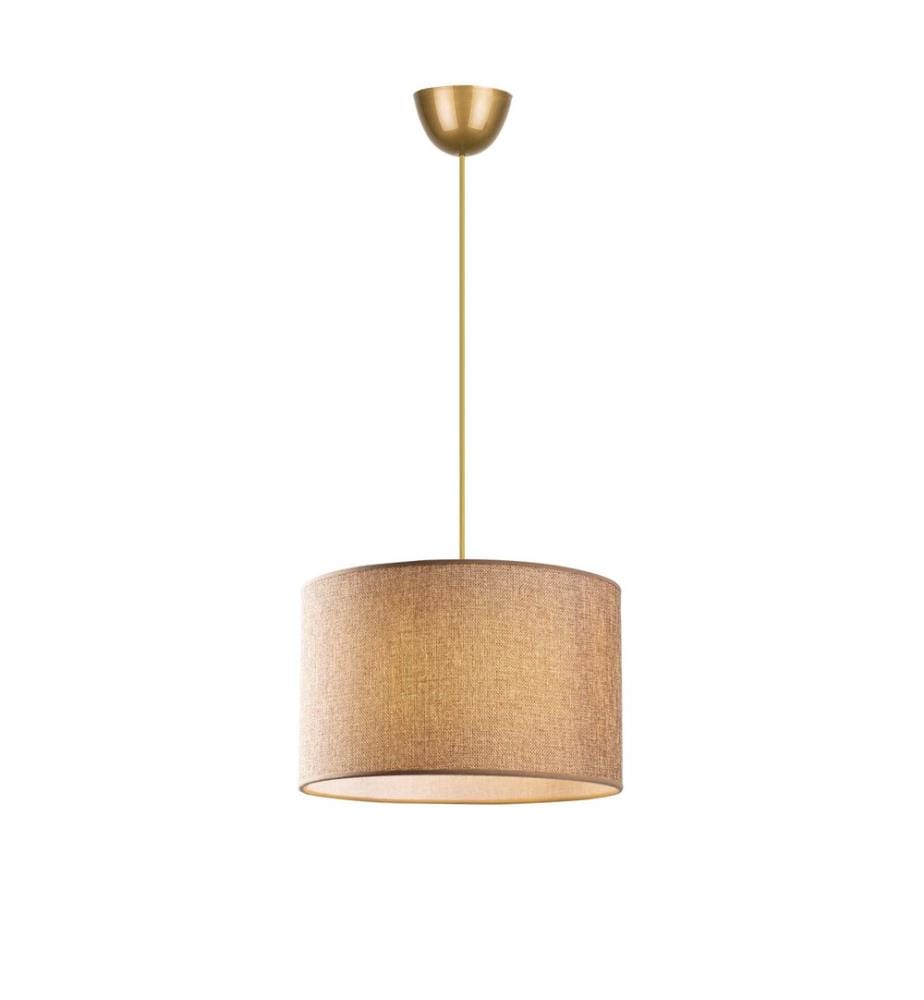 Kronleuchter, Beige, Metallgehäuse, Baumwollkappe