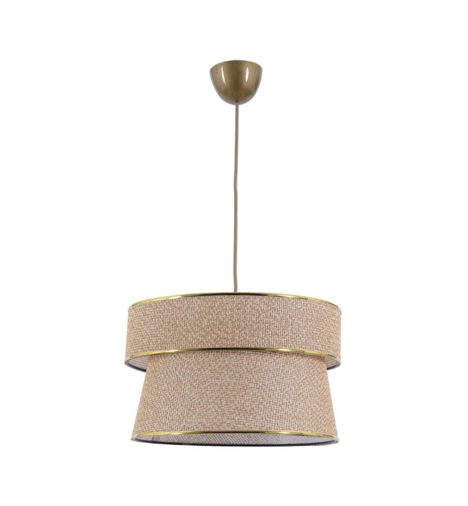 Kronleuchter, Beige, Metallgehäuse, Baumwollkappe