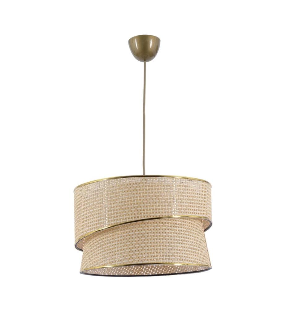 Lustre, Blanc, Ecru, Corps en métal, Bonnet de coton
