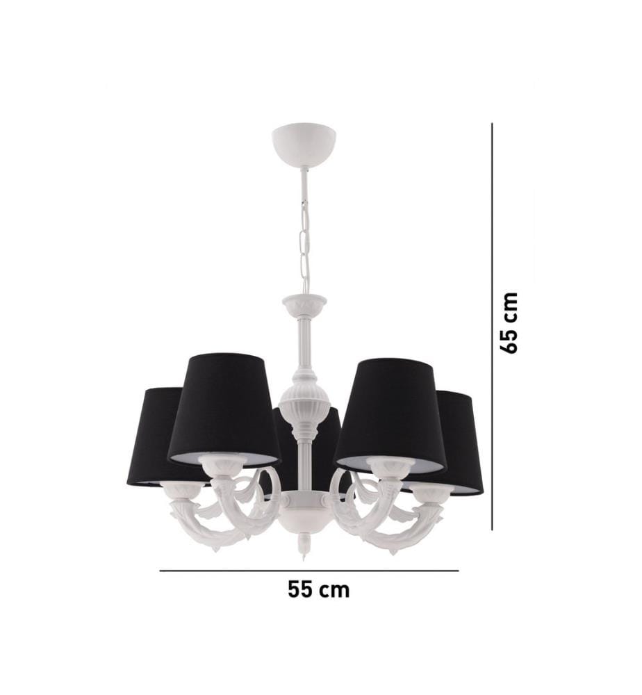 Kronleuchter, Schwarz, Weiss, METALLKÖRPER, PVC-Kappe