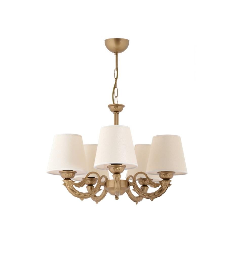 Kronleuchter, Creme, Gold, METALLKÖRPER, PVC-Kappe