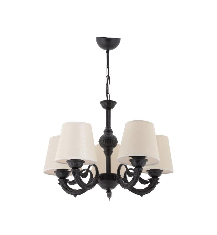 Kronleuchter, Creme, Schwarz, METALLKÖRPER, PVC-Kappe
